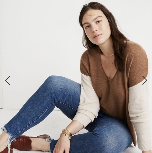 Madewell Kimball Pullover Sweater In Colorblock Small Merino Wool Alpaca Blend - Picture 1 of 15